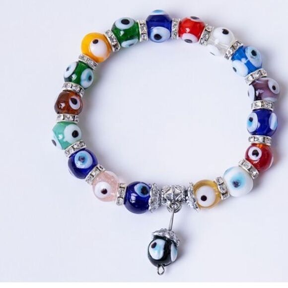 Bracelets Nazar 17 glass beads & 16 spacers cute - Picture 1 of 8